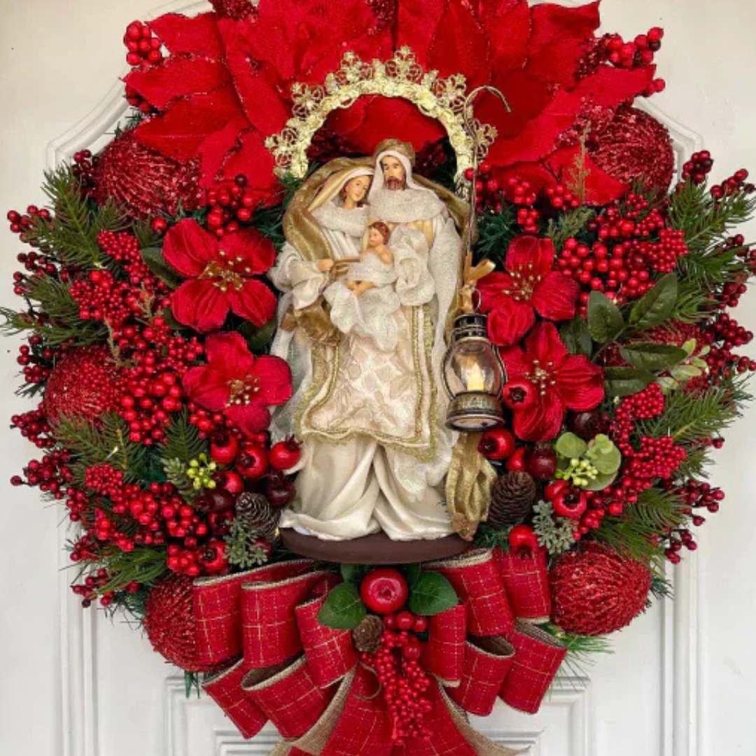 Guirlanda da Sagrada Família com LED – 65cm Vermelho