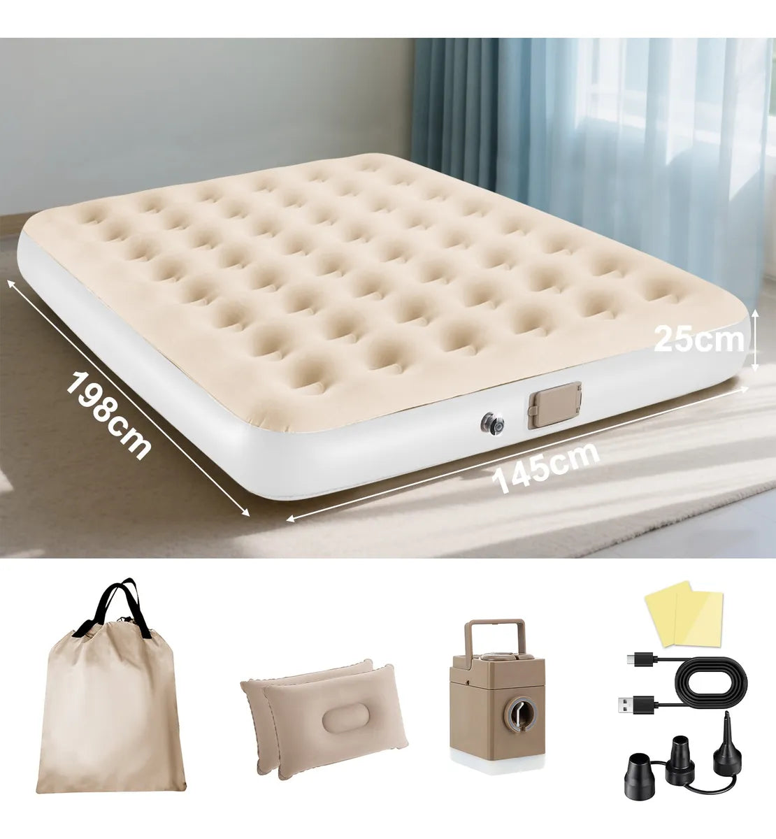 Colchão Inflável Queen com 2 Travesseiro