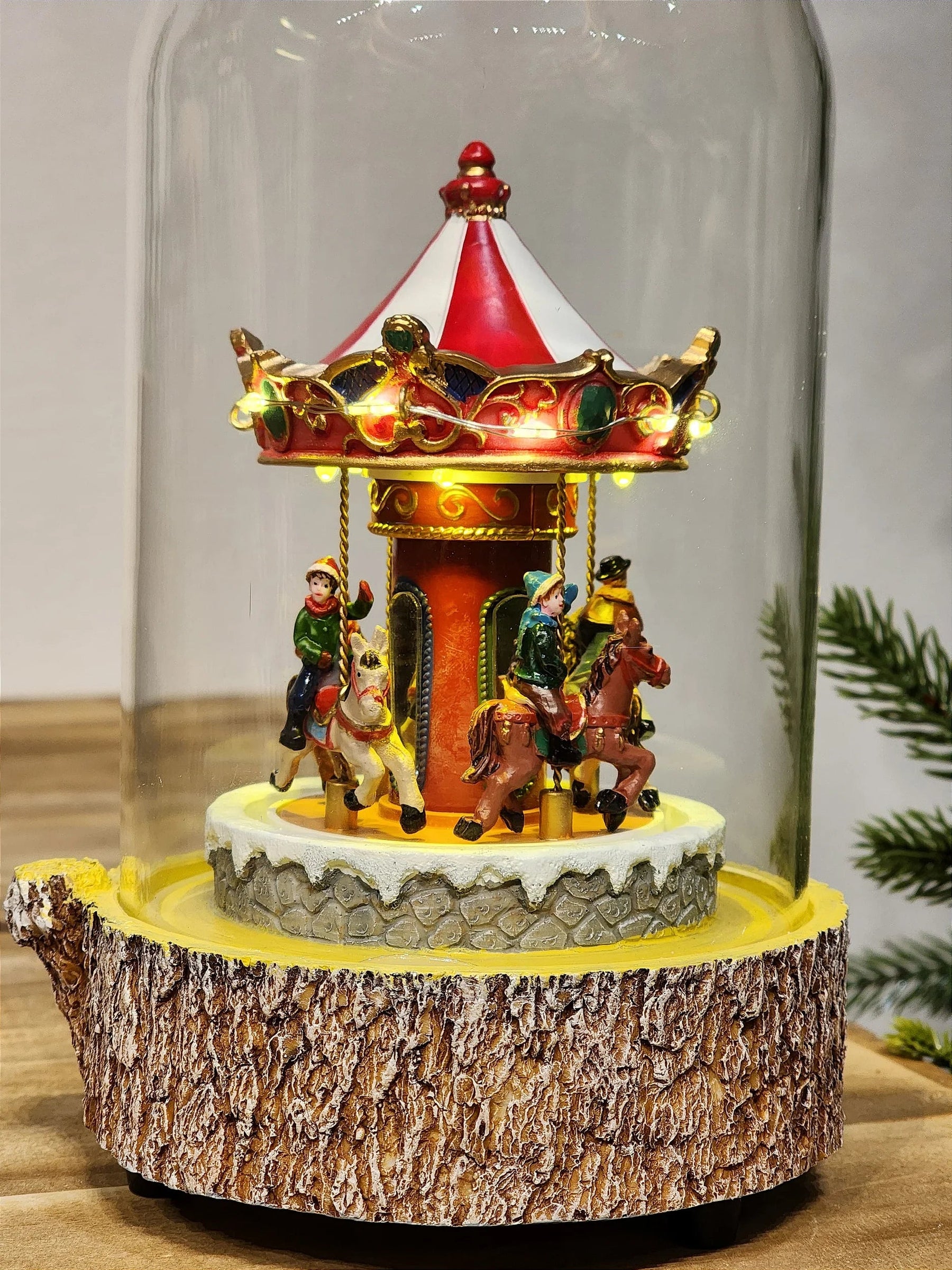 Globo de Vidro Carrossel 26cm • Luz, Som e Movimento