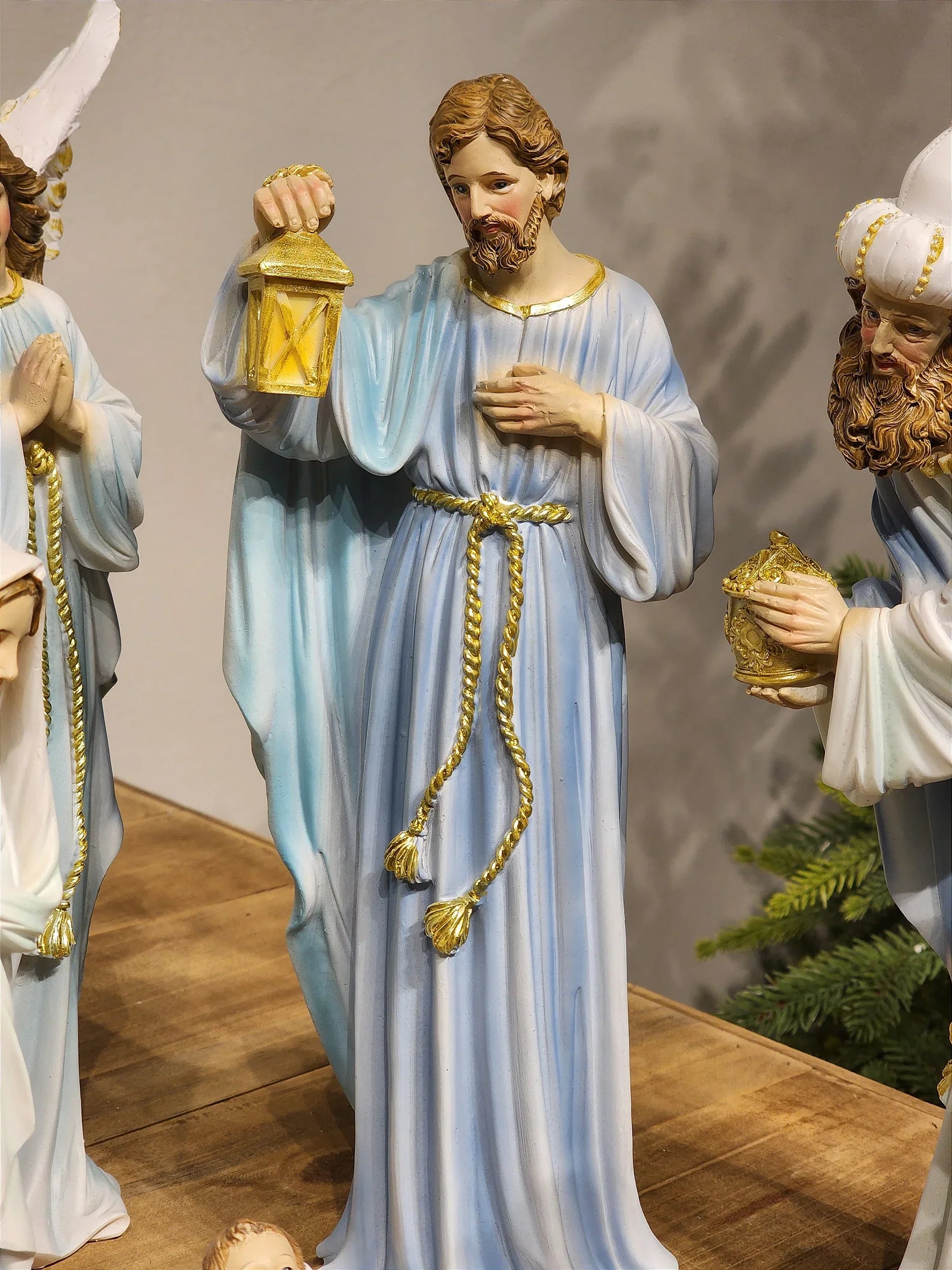 Presépio em Resina Azul • 11 Peças • 30cm