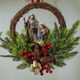 Guirlanda Presépio Sagrada Família em Resina – 40cm